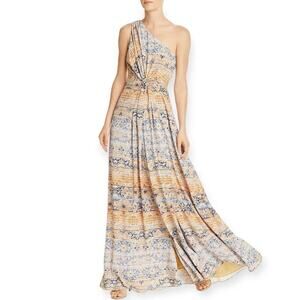 Ramy Brook Printed Linley One-Shoulder Maxi Dress, NWT Sz 0 Elegant $545